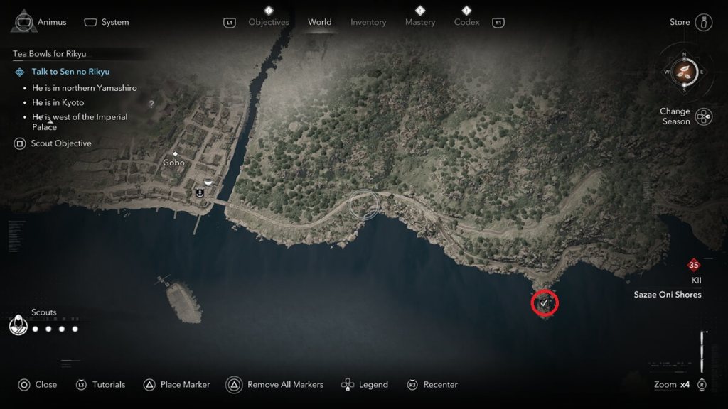 Assassin's Creed Shadows screenshot of the Kuji-kiri location: Shores of Kii.