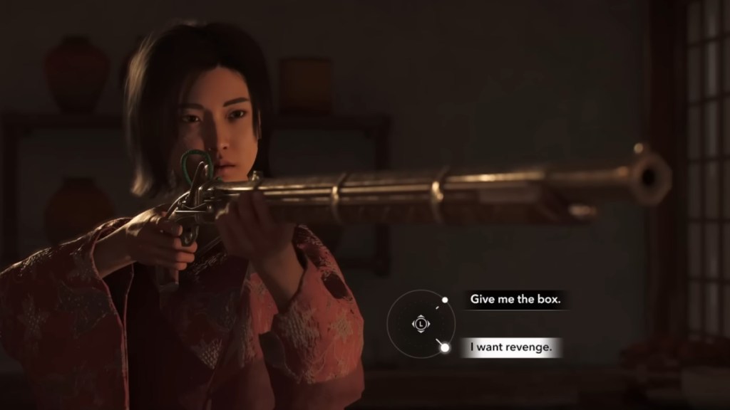 an image of confronting Wakasa in Assassins Creed Shadows