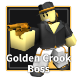 Golden Crook Boss Tower from the Tower Defense Simulator Roblox experience