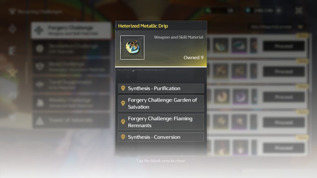 Heterized Metallic Drip is a skill and weapon level-up material.