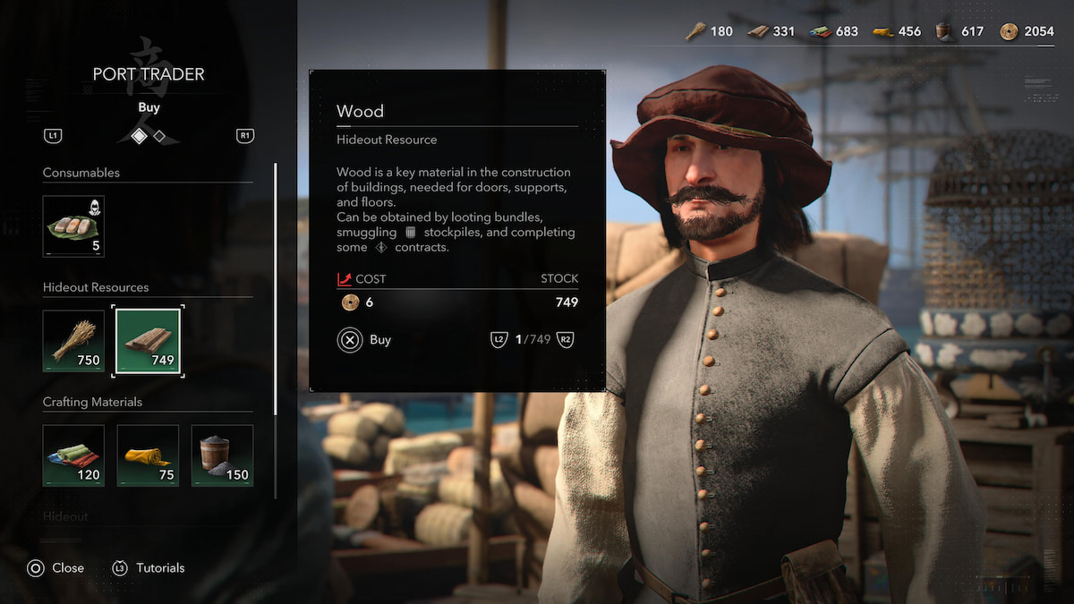 Buying wood from the Port Trader