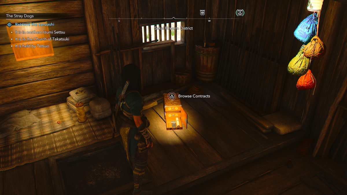 Browsing Contract board in Hideout