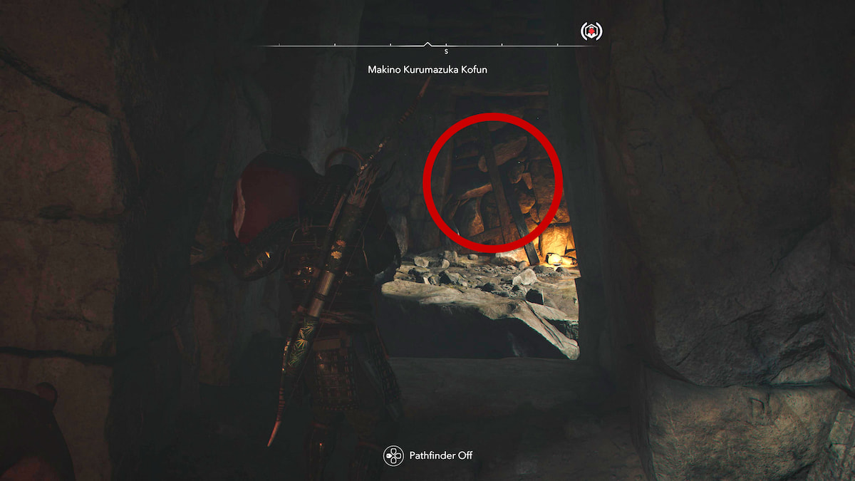 Throwing the explosive to the rocky terrain