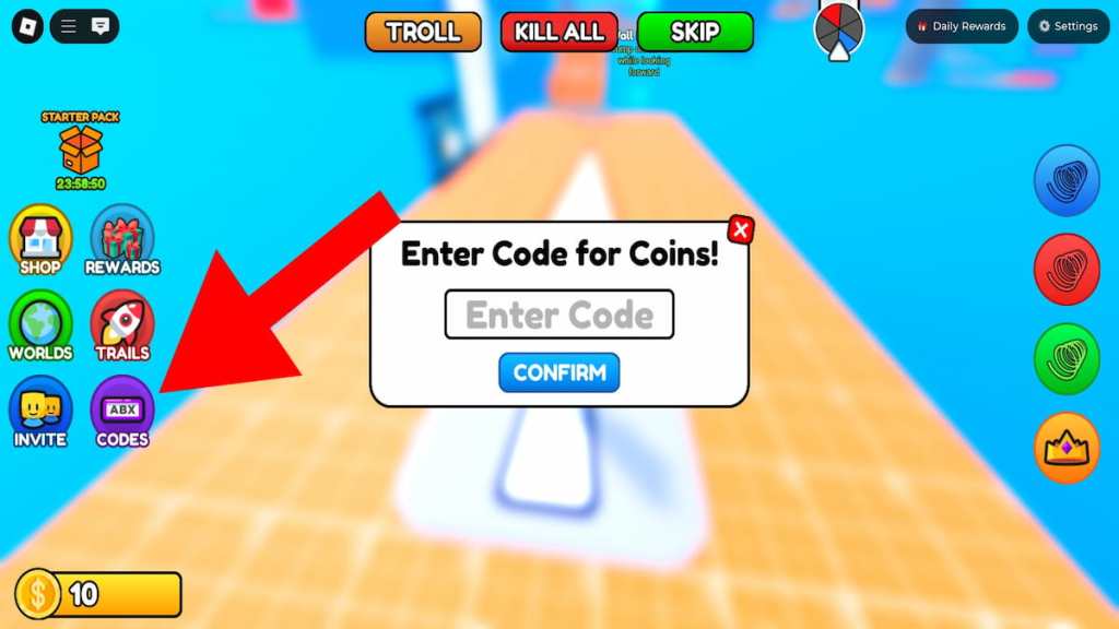 How to redeem Parkour Rush codes.