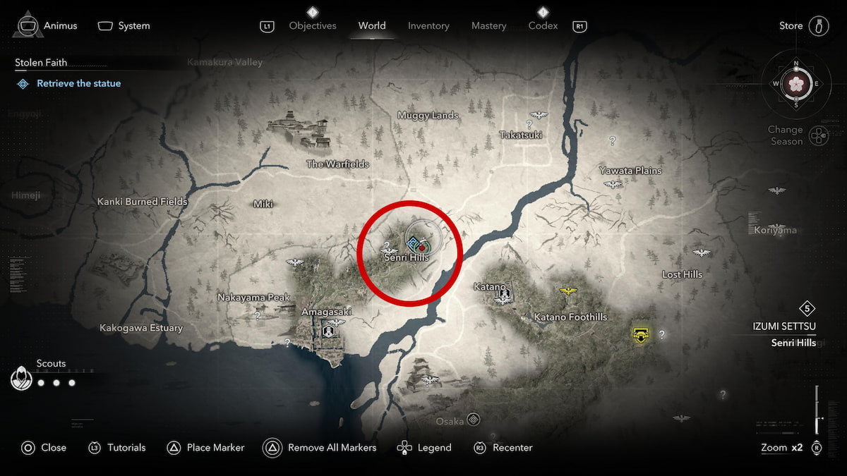 Stolen Faith Statue map location 