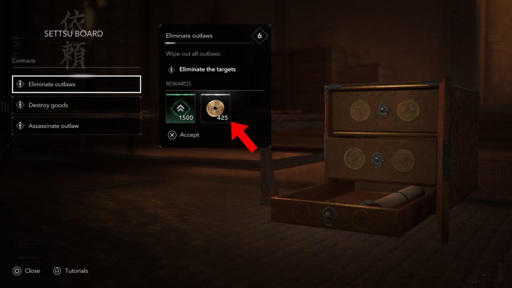 an image of a Mon contract in AC Shadows