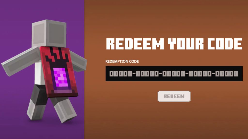 The Menace Cape by the redemption box for it in Minecraft.