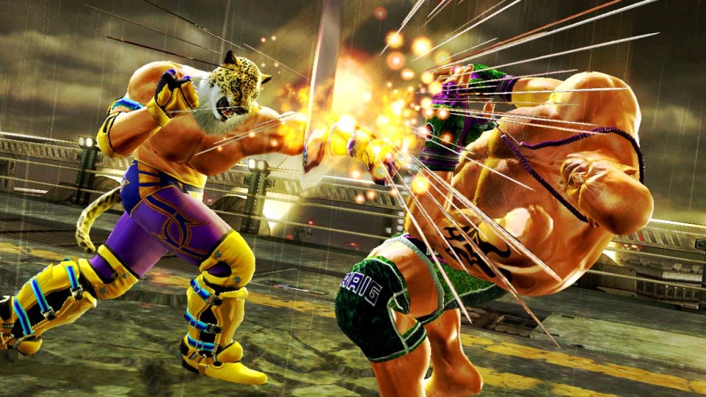 Tekken 6: King delivers a powerful punch to an opponent.