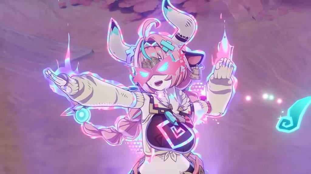 Varesa's enhanced form after casting her burst.
