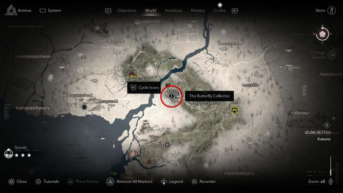 The Butterfly Collector map location in Katano