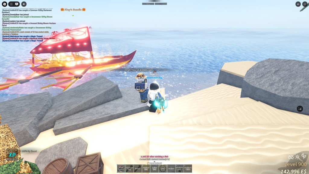 A player has finished the 3 fish in 30 seconds challenge