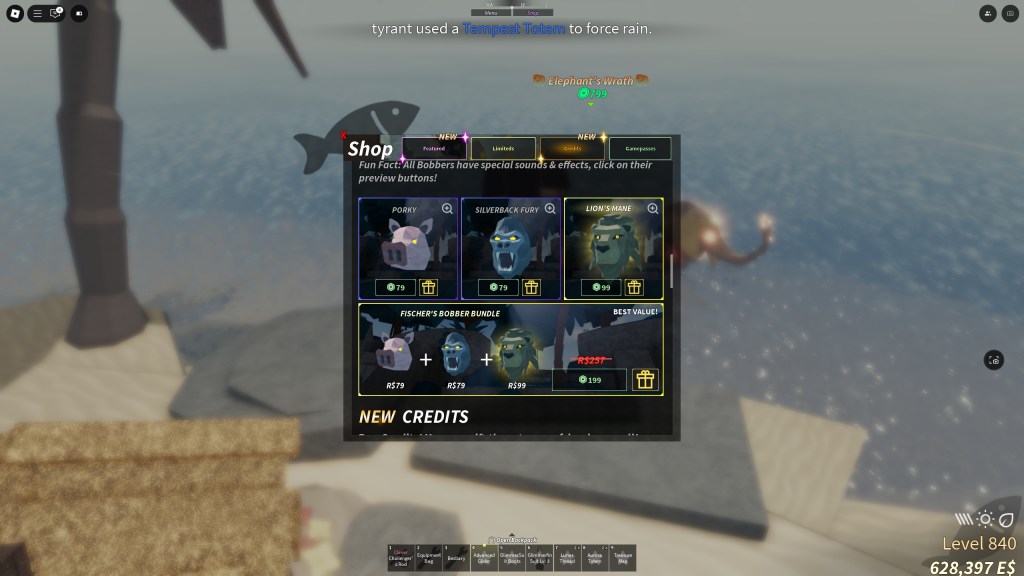 All new bobbers in Fisch animal update