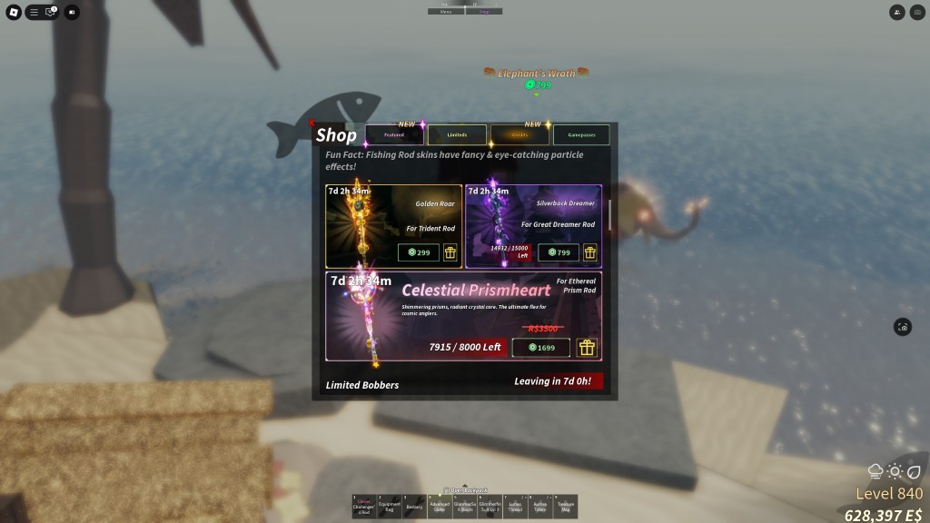 All new rods skins in Fisch animal update