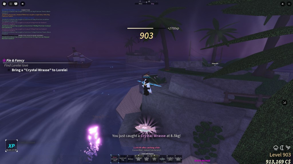 A Fisch player has caught a Crystal Wrasse