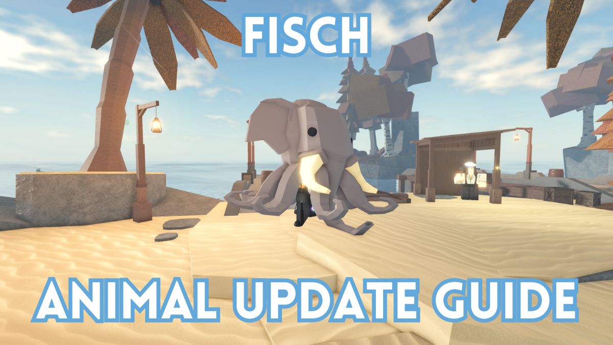 A Fisch player is holding an Octophant and the title is on top and bottom of the screen