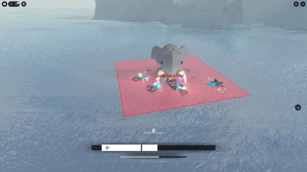 A bunch of Fisch players are trying to catch an Octophant