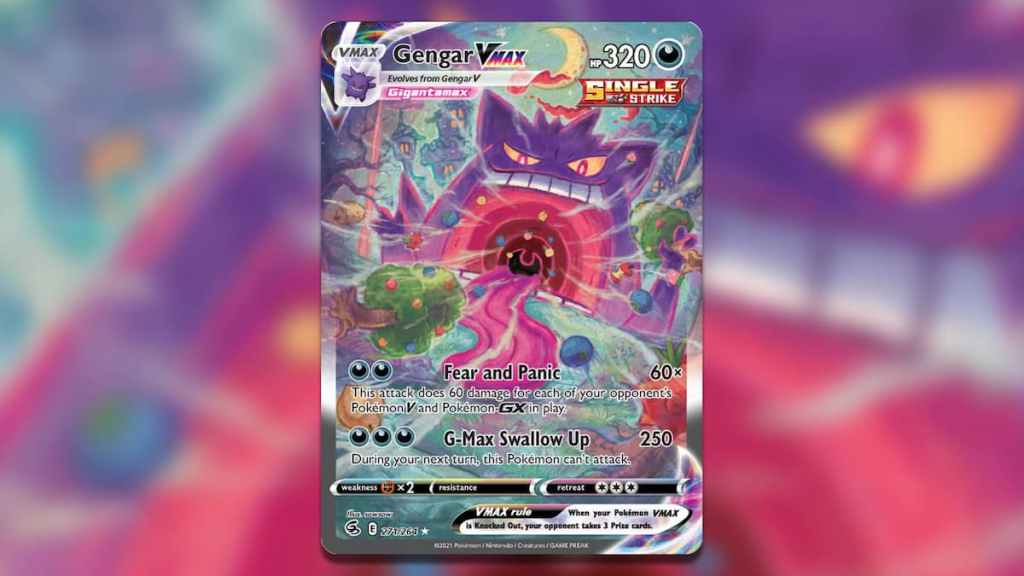 Screenshot of Pokemon TCG Holofoil Gengar VMAX (Alternate Art Secret) – Fusion Strike
