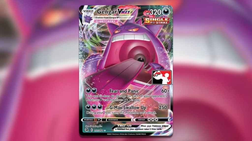 Screenshot of Pokemon TCG Holofoil Gengar VMAX – Prize Pack Series