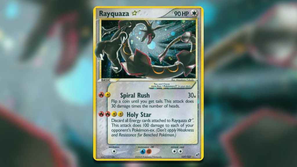 Screenshot of Pokemon TCG Holofoil Rayquaza (Star) – Deoxys