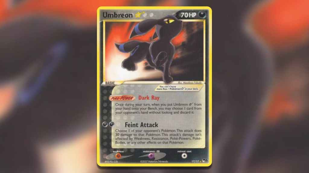 Screenshot of Pokemon TCG Holofoil Umbreon (Star) – POP Series 5