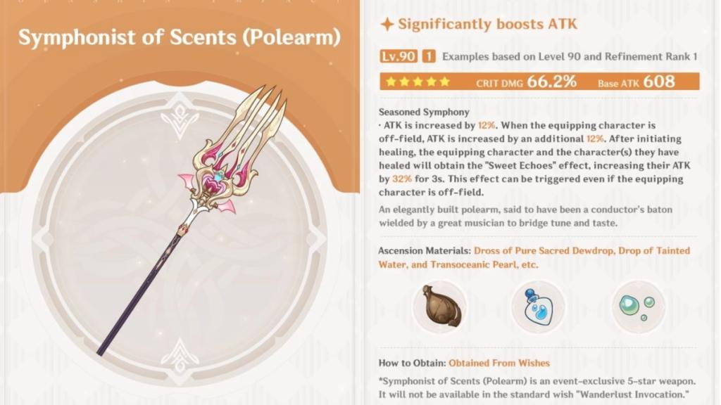 Symphonist of Scents - escoffier's signature weapon