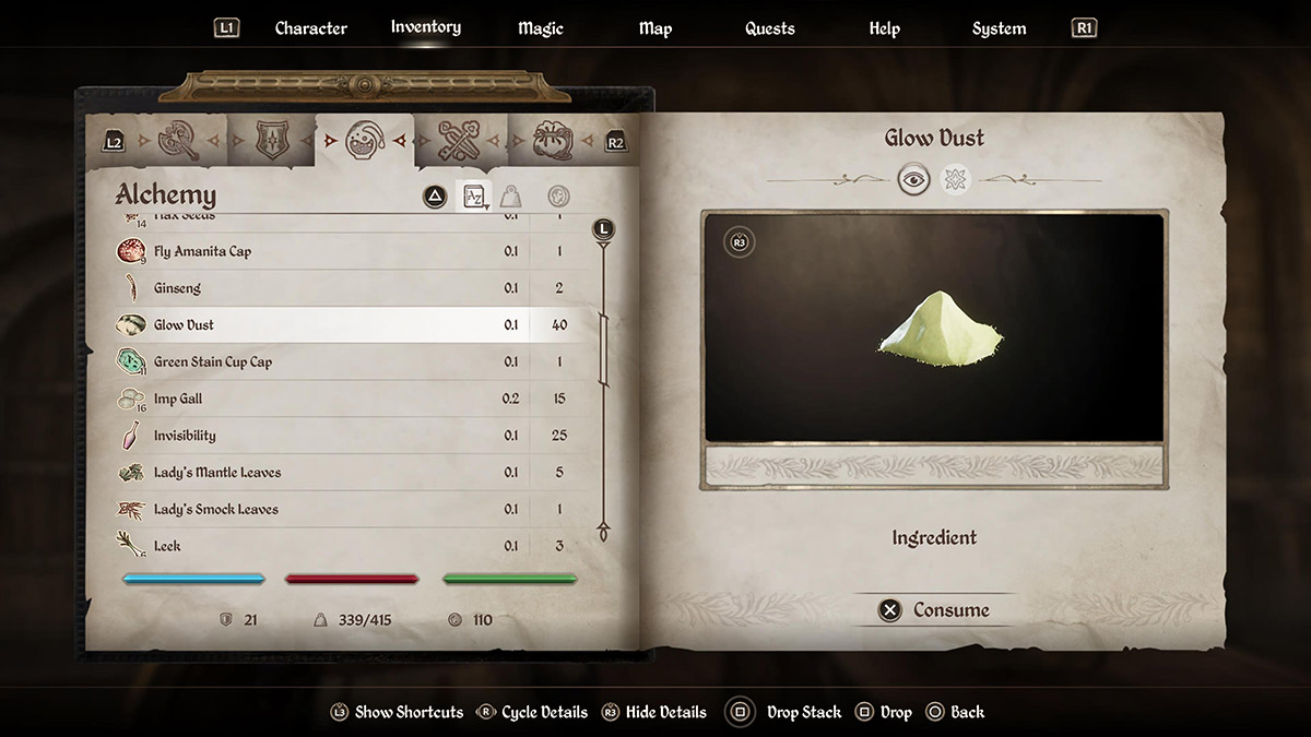 Glow Dust, as shown in Oblivion Remastered.