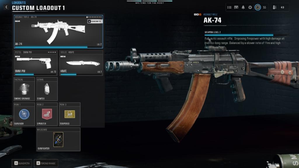 an image of an AK-74 loadout for Warzone