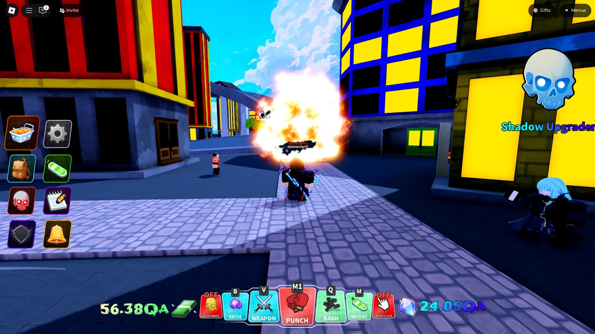 A player showing the location of the Infernal Castle Gate in Arise Crossover Roblox experience