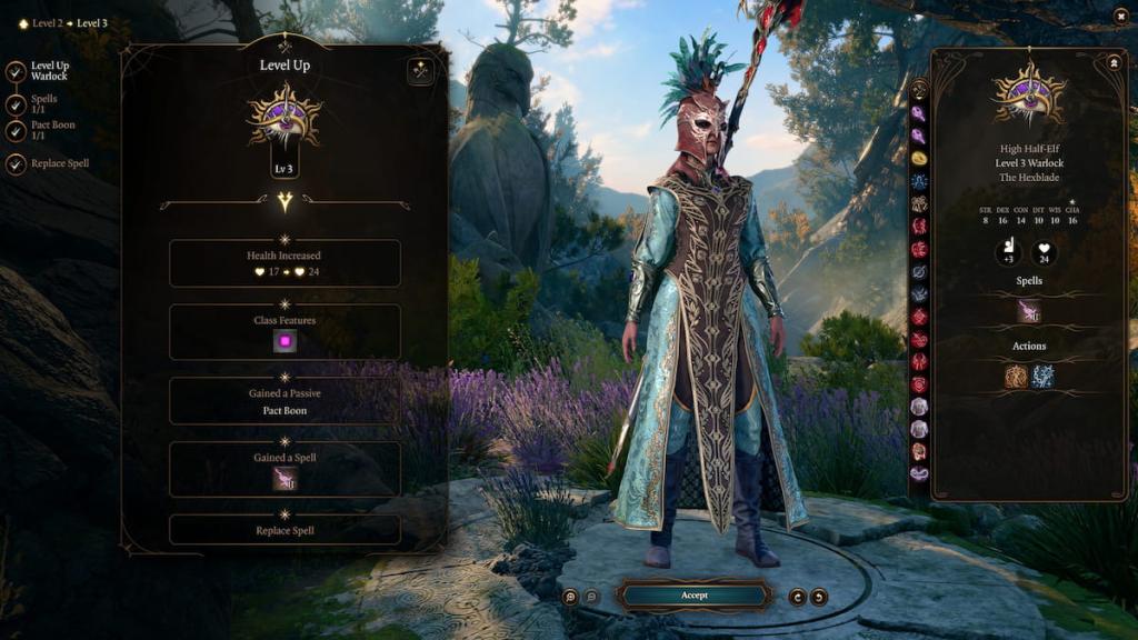 BG3 Hexblade Warlock level 3 abilities