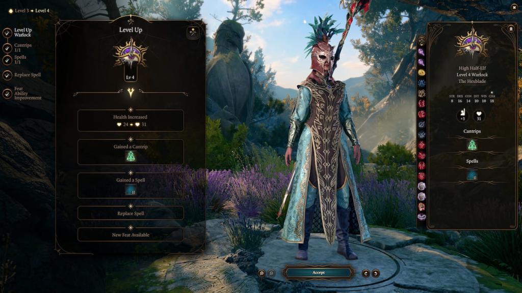 BG3 Hexblade Warlock level 4 abilities