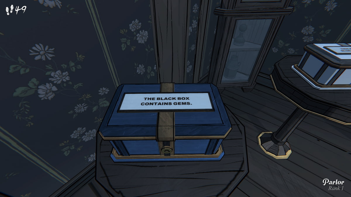 Parlor box puzzle in Blue Prince