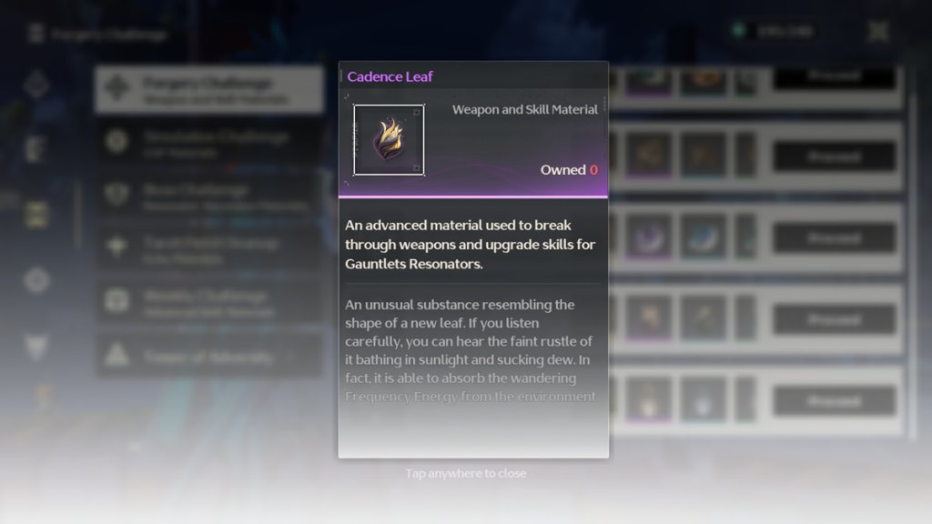 wuwa Zani skill material - Cadence leaf