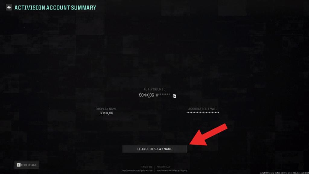 an image of the screen to change your name in Warzone