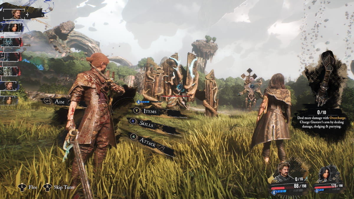 Gustave battling an enemy