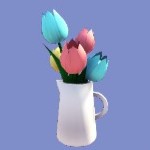 Decorative tulip bouquet in DDV. 