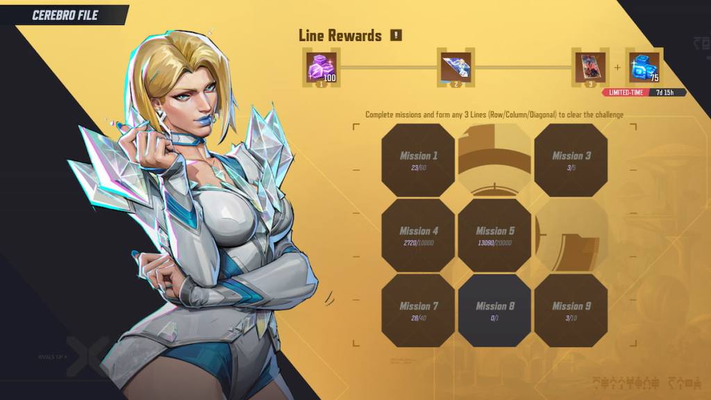 The event board with two pieces filled in in marvel rivals