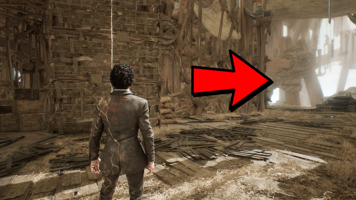 Taking a right near rope and wooden platform