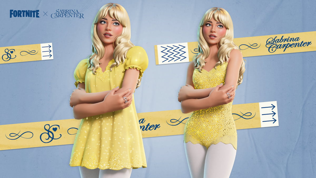 Sabrina Carpenter Fortnite Festival pass skins.