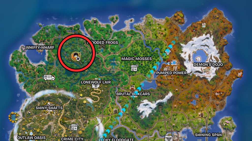 Fortnite Scorpion's Flooded Frogs map location
