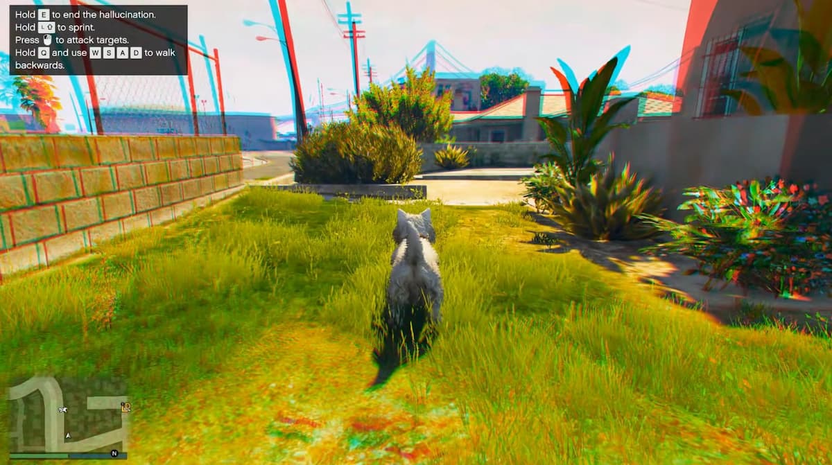 a dog running around the yard in gta online