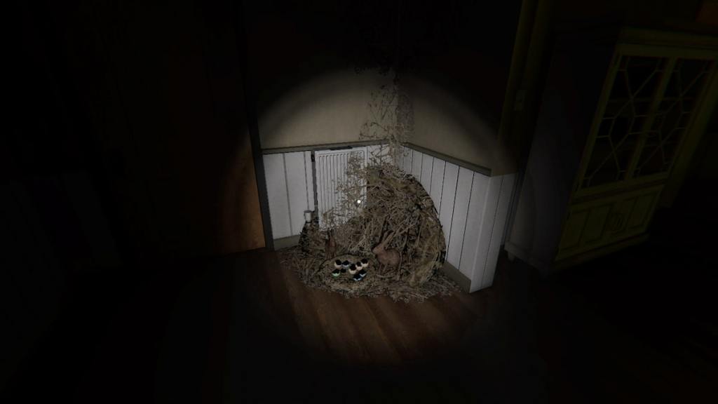 Forest Minion nest in hallway at 13 Willow Street in Phasmophobia