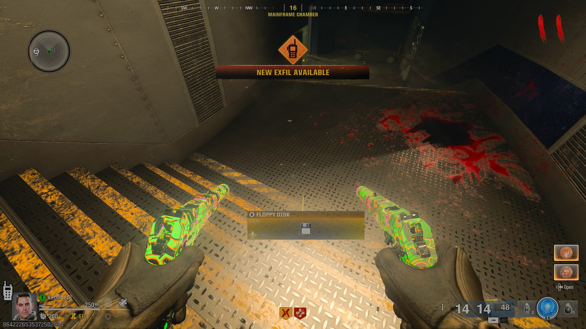 Picking up the Floppy Disk from ground