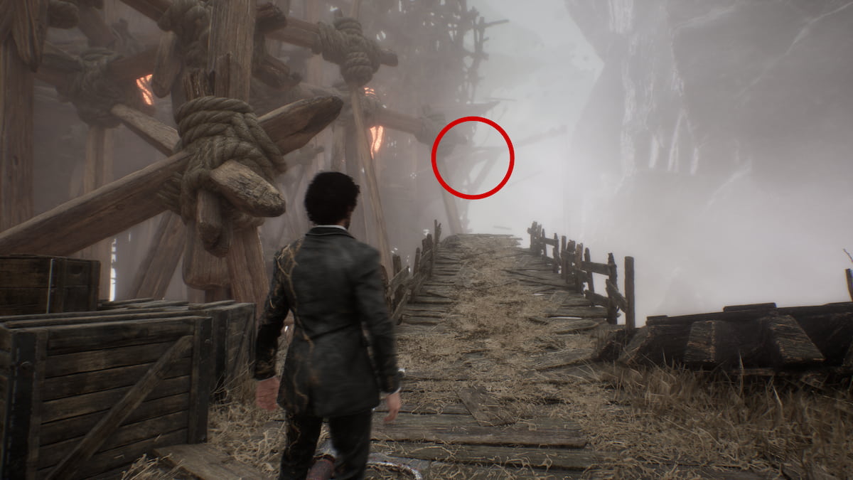 Using the stairs to get to the grapple point