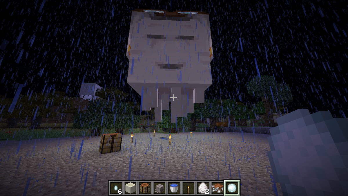 Luring a Happy Ghast in Minecraft