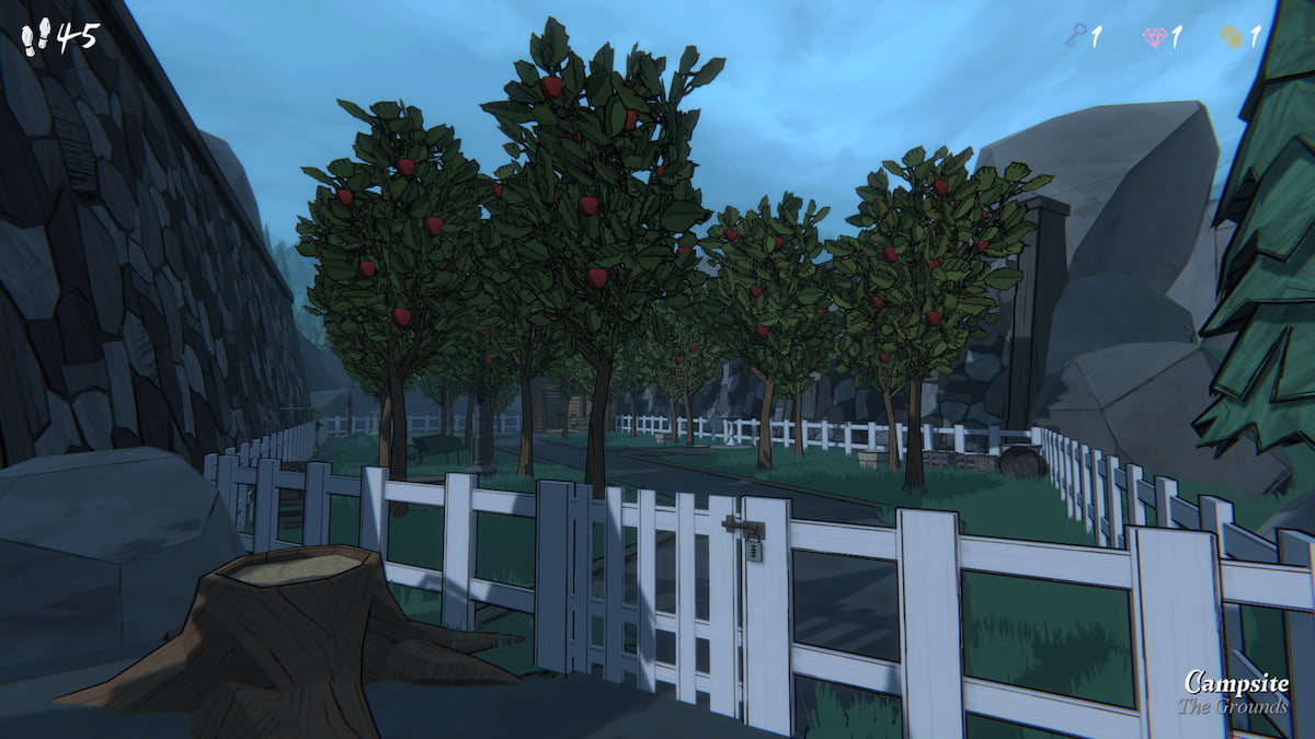 Locked apple orchard in Blue Prince