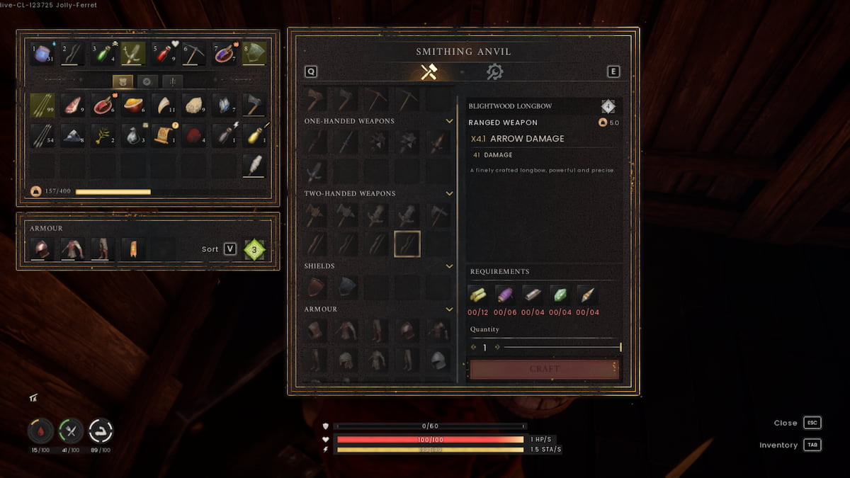 Crafting the Blightwood Longbow