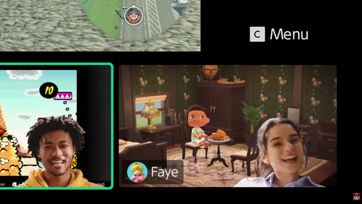 a look at two players using the Game Chat feature on the Switch 2
