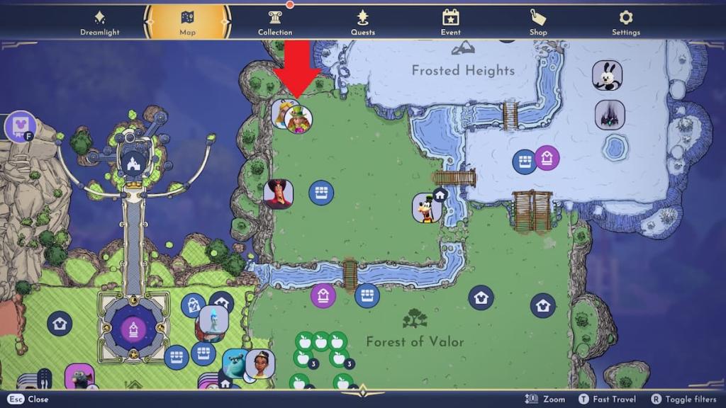 Jabberwock location marked on a map in DDV