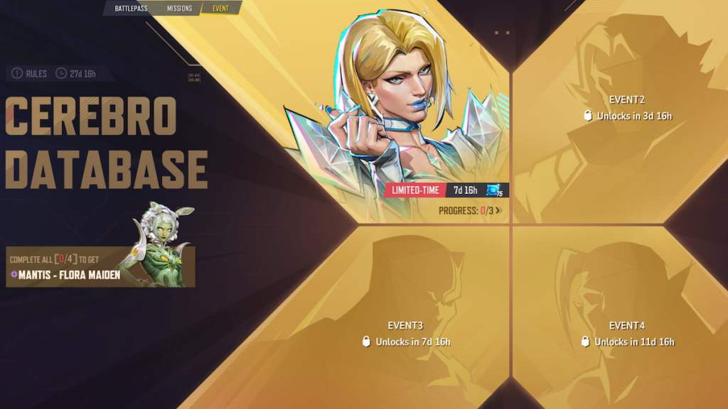 The Cerebro Database event with the free mantis skin in marvel rivals