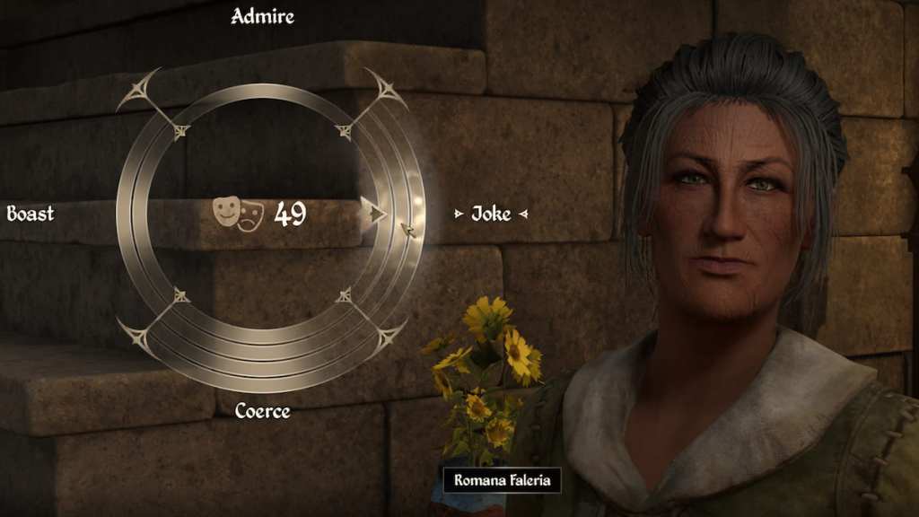 Oblivion grimacing expression while persuading